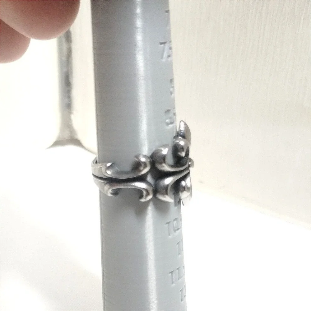 Silver Tone Fleur de Lis Gothic Statement Ring Unisex Size 9.5 Antiqued Metal